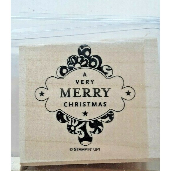 Retired Stampin' Up! "Punches Three" Stamp Set Wood Mounted Well Wishes - Picture 3 of 7